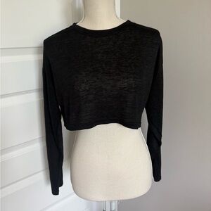 Amazon Black Cropped Long-Sleeve Women's Top